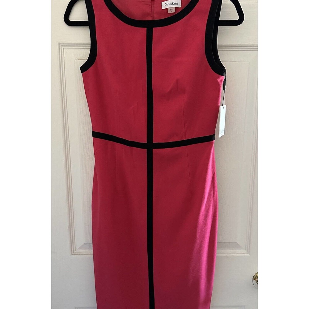 Calvin Klein Sleeveless Sheath Dress Pink Size 2 - Picture 2 of 6